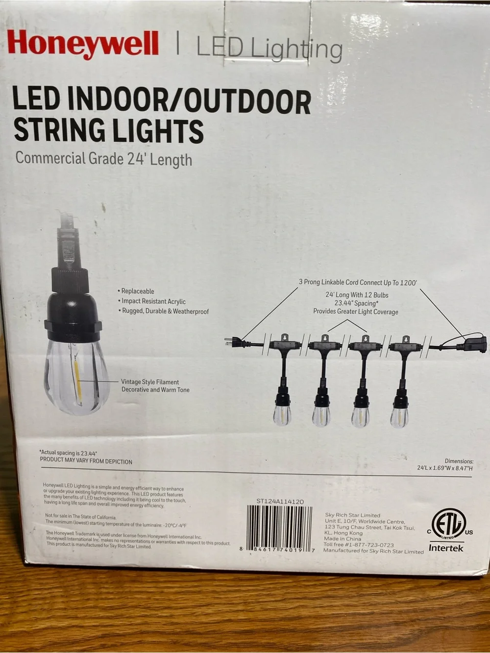 Honeywell Amber LED Indoor/Outdoor String Lights - Warm Amber